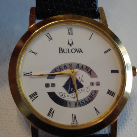 NEW RARE HIGH END BULOVA OCEAN BANK 15TH ANNIVERSARY JEWELED MOVEMENT WATCH - Picture 2 of 6